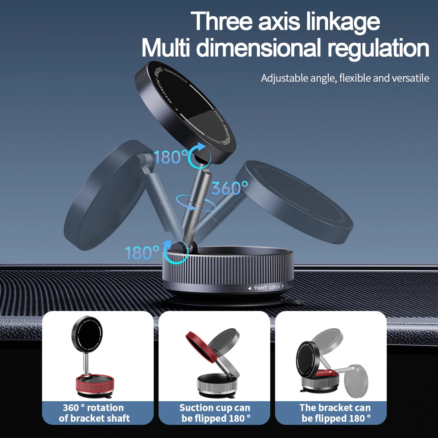 2025 New Vacuum Magnetic Suction Phone Holder Mount Foldable Retractable Double-Sided Magnetic Phone Holder for All Phones